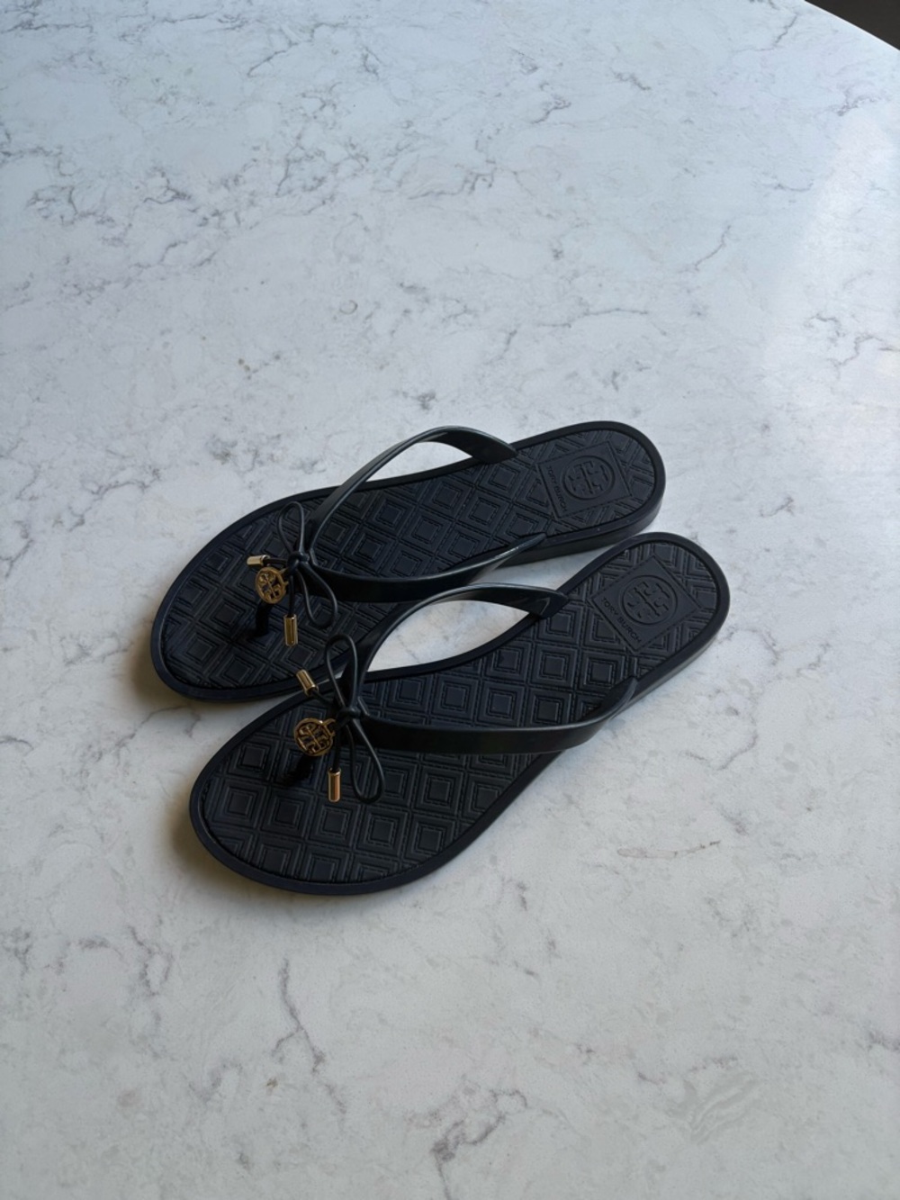 Tory Burch Black Jelly Flip Flops